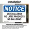 Signmission Latex Allergy No Latex Products No Balloons, 7 in W x Rectangle, Vinyl Decal OS-2PACK-NS-D-57-L-13964 - alternate 2